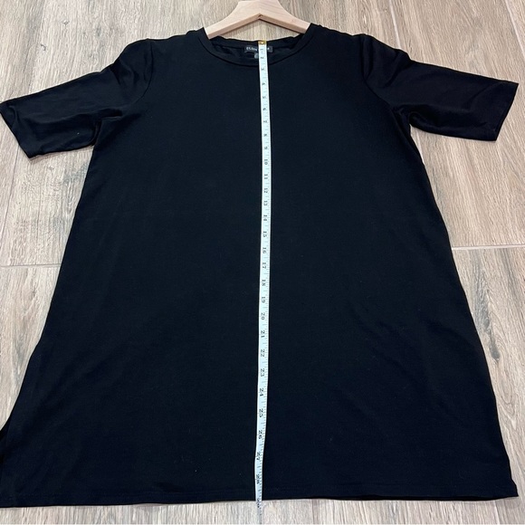 Eileen Fisher Black Blouse Shirt Top Mini Dress Short Tunic Oversized Normcore - Picture 7 of 9